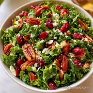 Cranberry Kale Salad with Pecans and Feta