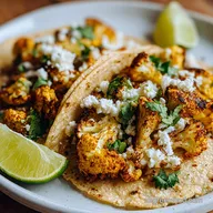 Easy Roasted Cauliflower Tacos With Lime