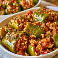 Healthy Stuffed Green Peppers with Rice
