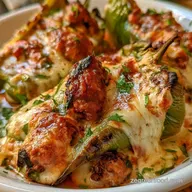 Mozzarella Stuffed Green Peppers for 6