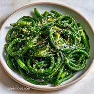 Oven Roasted Garlic Scapes with Parmesan