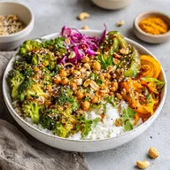 Spicy Peanut Buddha Bowl Recipe with Chicken in 35 Mins