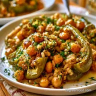 Vegetarian Stuffed Green Peppers: Baked