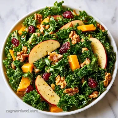 Apple Kale Salad for 4 Servings Recipe Card