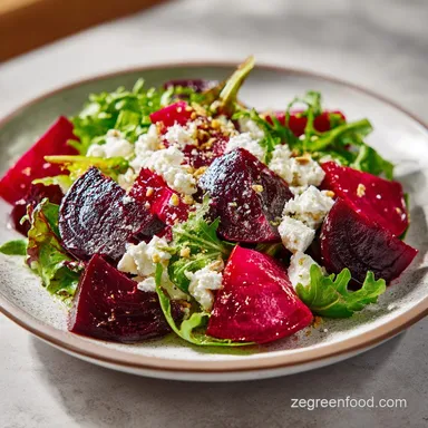Roasted Beet and Vegan Feta Salad for 4
