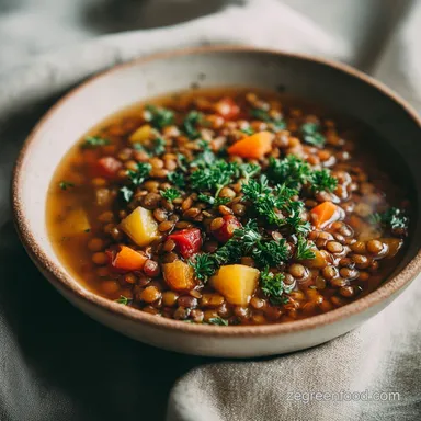 Best Vegan Lentil Soup Instant Pot in 25 Min Recipe Card