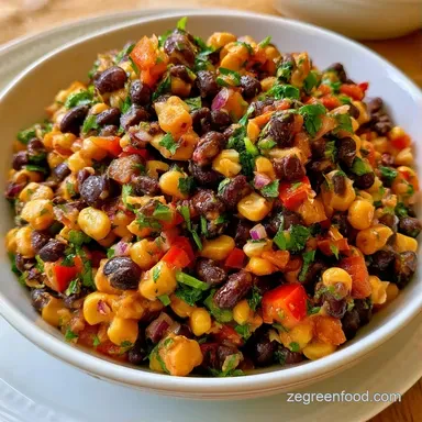 Black Bean Corn Salad in 10 Minutes Recipe Card