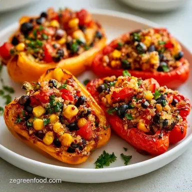 Black Bean Stuffed Peppers with Quinoa