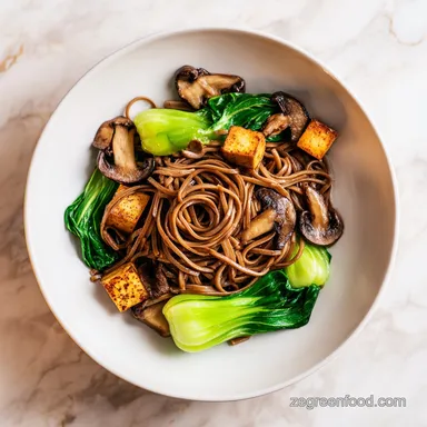 Bok Choy Mushroom Soba Bowl in 25 Minutes Recipe Card