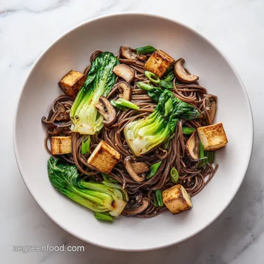 Bok Choy Mushroom Soba Bowl in 25 Minutes