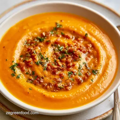 Butternut Squash Lentil Soup Meal Prep Recipe Card