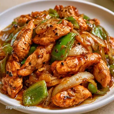 Chicken Green Pepper and Onion Stir 30m