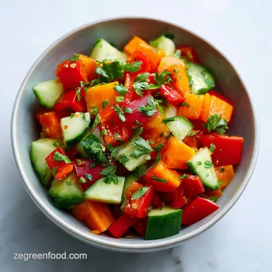 Chopped Vegetable Salad With Garlic 20m Recipe Card