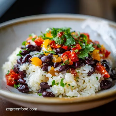 Mexican Burrito Bowl with Cilantro Lime Rice Recipe Card
