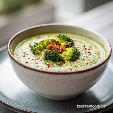 Creamy Broccoli Red Lentil Soup for 4 Servings