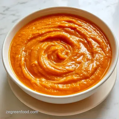 Creamy Sweet Potato Soup for 6 Servings Recipe Card