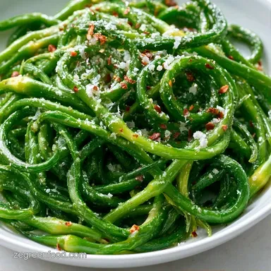 Crispy Roasted Garlic Scapes for 4 Recipe Card