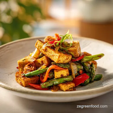 Crispy Tofu Stir Fry with Vegetables in 35 Min Recipe Card