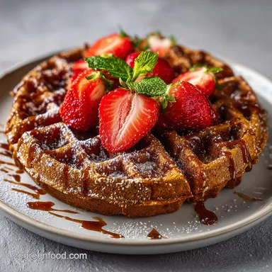 Vegan Protein Waffles: Crispy 25 Minute Breakfast for 4 Servings