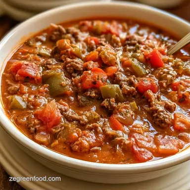 Crockpot Green Pepper Soup for 8 Servings Recipe Card