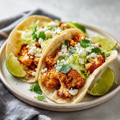 Easy Roasted Cauliflower Tacos With Lime in 30 Mins Recipe Card
