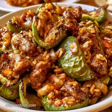 Easy Stuffed Green Peppers with Beef