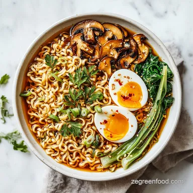 Easy Saucy Ramen Noodles Vegan Recipe in 15 Minutes Recipe Card