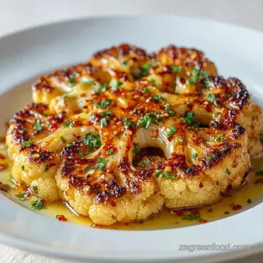 Fancy Roasted Cauliflower Steak: Silky Recipe Card