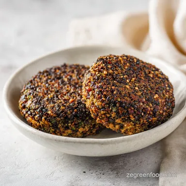 Black Bean Burgers with Oats in 30 Minutes Recipe Card
