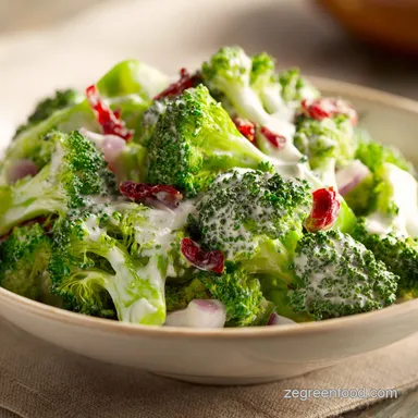 Healthy Broccoli Salad with Creamy Dressing in 15 Min