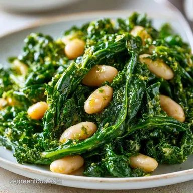 Kale White Bean Bowl for 4 Servings Recipe Card