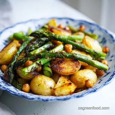 Potato Asparagus Chickpea Sheet Pan Dinner for 4 Servings
