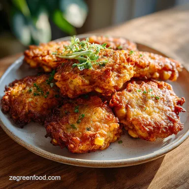 Potato Corn Fritters Recipe for 4 Servings Recipe Card