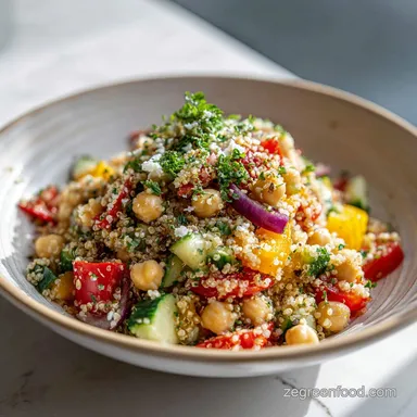 Quinoa Chickpea Salad for 4 Servings with Lemon Herb Dressing