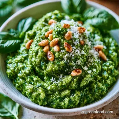 Radish Green Pesto in 10 Minutes Recipe Card