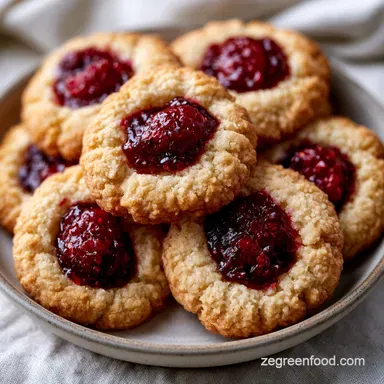 Raspberry Thumbprint Cookies: Buttery Recipe Card
