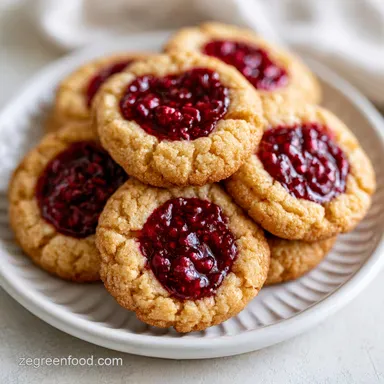 Raspberry Thumbprint Cookies: Buttery