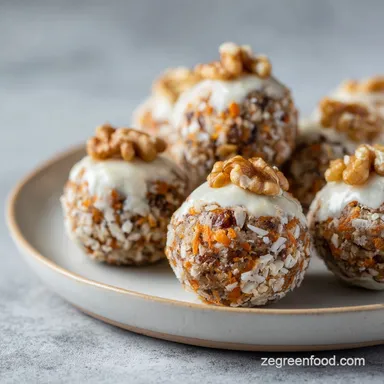 Vegan Gluten Free Carrot Cake Energy Bite with Walnuts: 10 Minutes Recipe Card