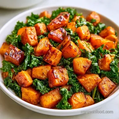 Roasted Squash Kale Salad for 6 Servings Recipe Card
