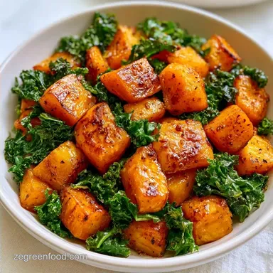 Roasted Squash Kale Salad for 6 Servings
