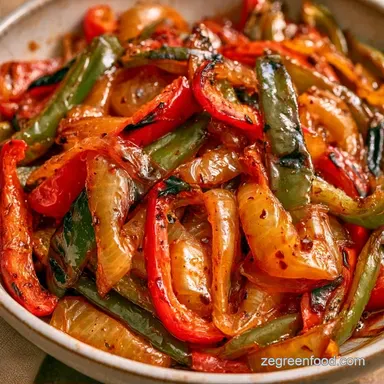 Saut&eacute;ed Green and Red Peppers for 4