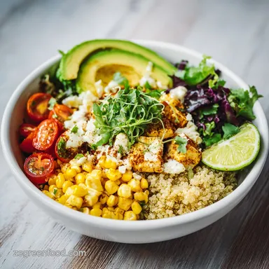 Southwest Quinoa Bowl with Lime Dressing Recipe Card