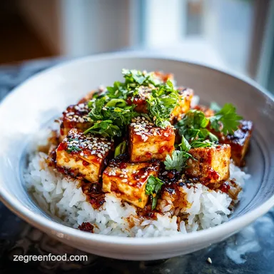 Spicy Tofu Rice Bowl Recipe: 30 Min Recipe Card