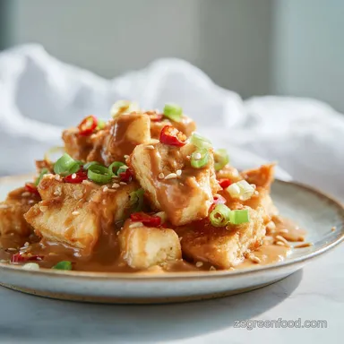 Stir Fried Tofu with Peanut Sauce for 4 Servings