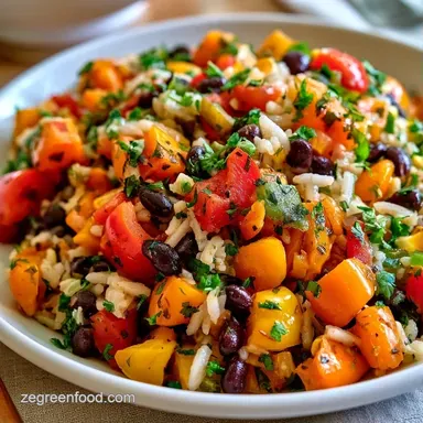 Stuffed Pepper Skillet with Rice Recipe Card