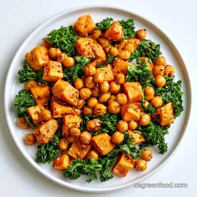 Sweet Potato Kale Salad with Chickpeas Recipe Card