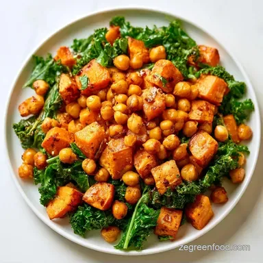 Sweet Potato Kale Salad with Chickpeas