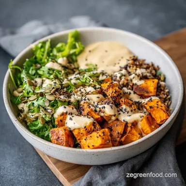 Roasted Sweet Potato Buddha Bowl Tahini for 4 Servings