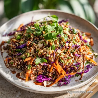 Crunchy Thai Peanut Quinoa Salad for 4 Servings Recipe Card