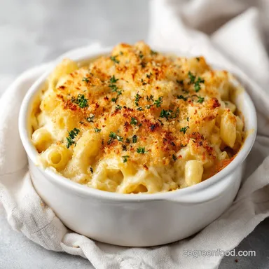 The Ultimate Cheesy Vegan Baked Mac for 6 Servings Recipe Card